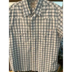 Lucky Brand Dungeness Dobby Short Sleeve Western Shirt  Sz L